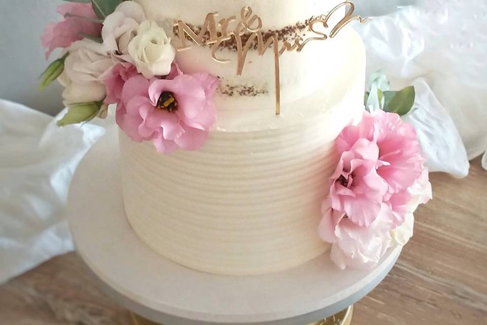 Torta floral rosa