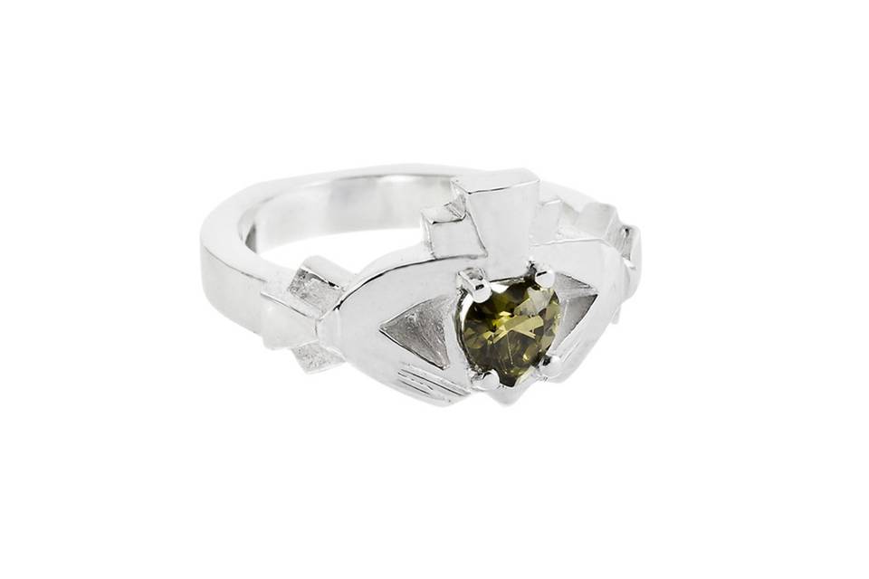 Claddagh Ring Cubic Plata