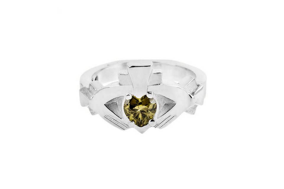 Claddagh Ring Cubic Plata