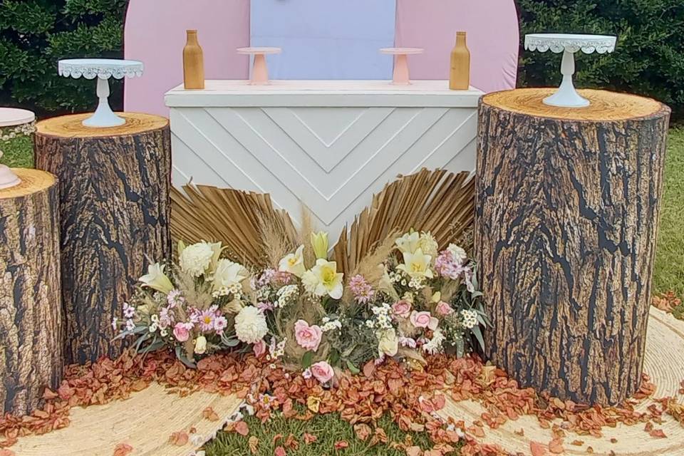 Candy bar con flores