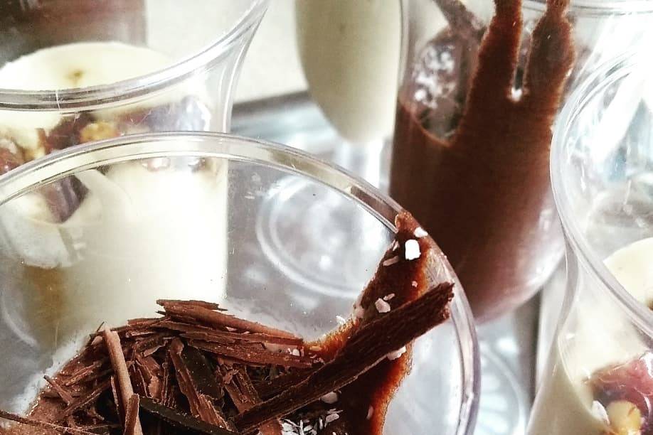 Mousse de choco con praliné