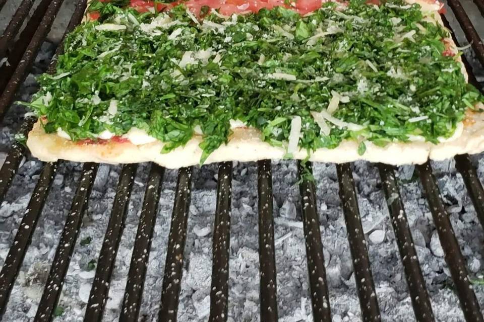 Pizza a la parrilla